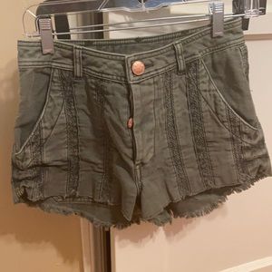 Free people army green shorts